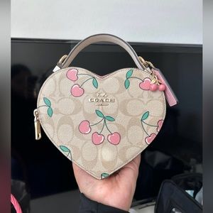 Coach Pink Cherry Heart Crossbody Purse